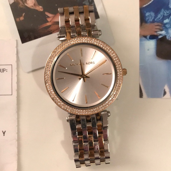 Michael Kors Gold and Solver watch.  Diamond face. - Picture 1 of 5